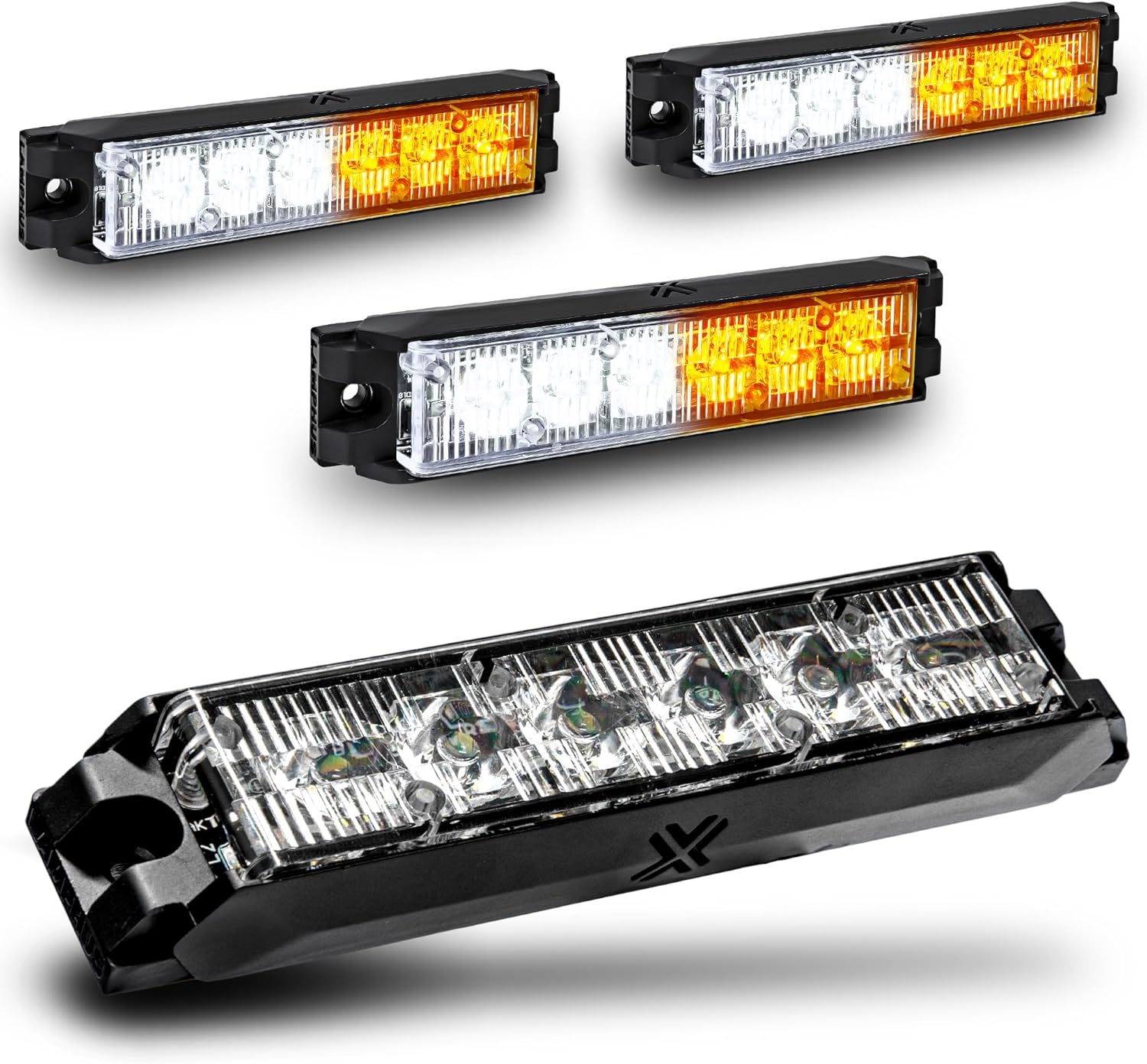 LAMPHUS 4pc NanoFlare 5in Amber White LED Strobe Lights