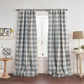 Farmhouse Chic Blackout Curtain, Rod Pocket, 52x84, Chambray