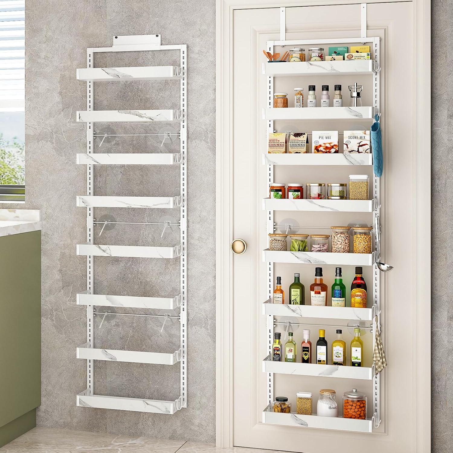 Over the Door Pantry Organizer by bukfen - 8-Tier Storage Solution