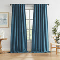 Thermal Insulated 100% Blackout Curtains 120 in Long - Deep Blue Denim