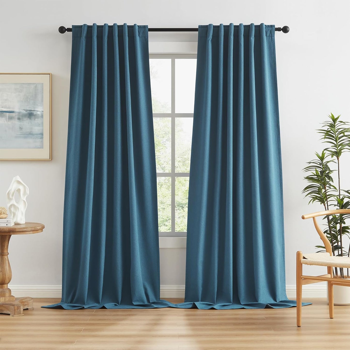 Thermal Insulated Blackout Curtains 120 Inch Long for Large Windows