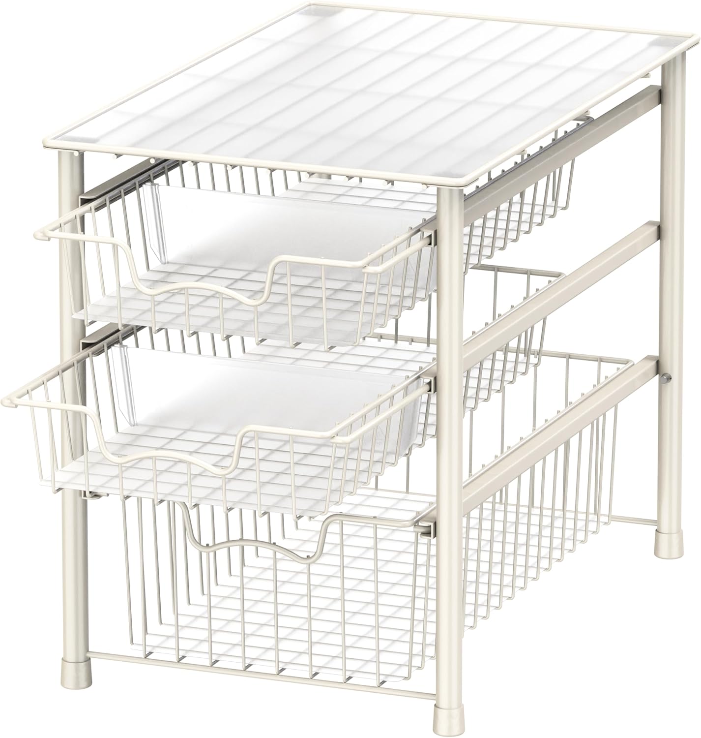 3-Tier Stackable Sliding Basket Storage Organizer for Home Use