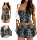Cheetah Leopard Print Two Piece Skirt Set - Flirty Y2K Outfit