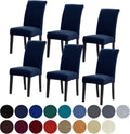 Howhic Stretch Chair Covers for Dining Room - Navy 6 Pack