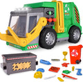 Large Motorized 19in Maxx Action Garbage Truck Toy Set - Motorized