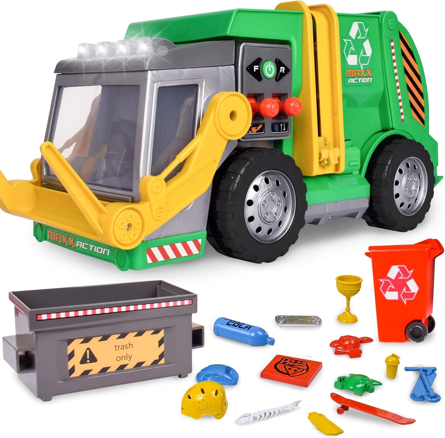 Large Motorized Garbage Truck Toy Set with Lights and Sound