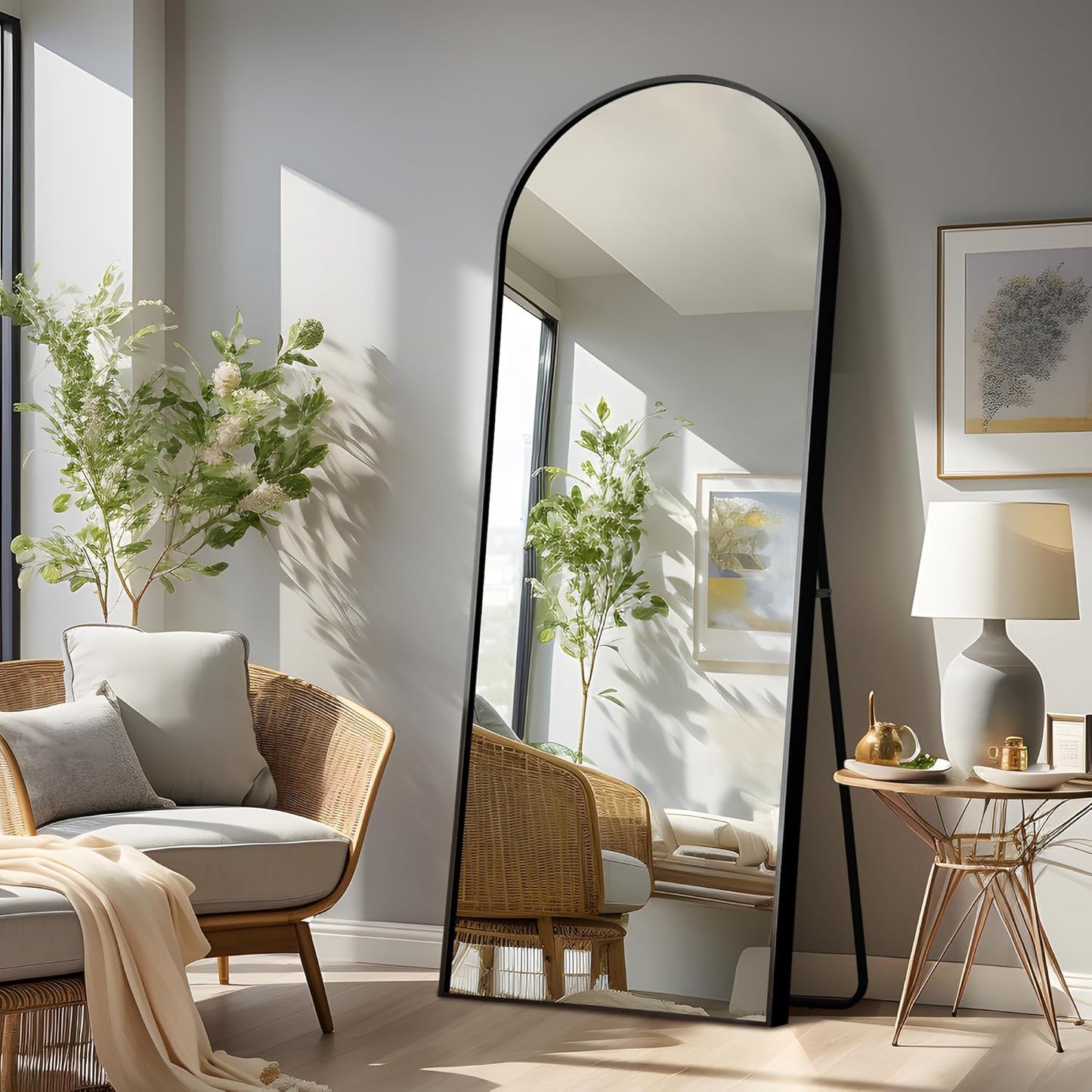 NicBex Arched Full Length Mirror - Elegant 64x24 Design