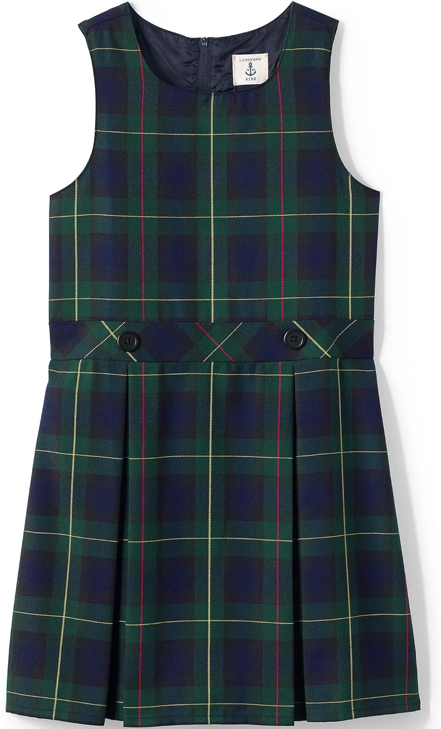 Lands' End Girls Uniform Plaid Jumper for School Comfort