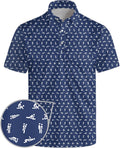 Men's Funny Print Golf Polo - Performance & Style