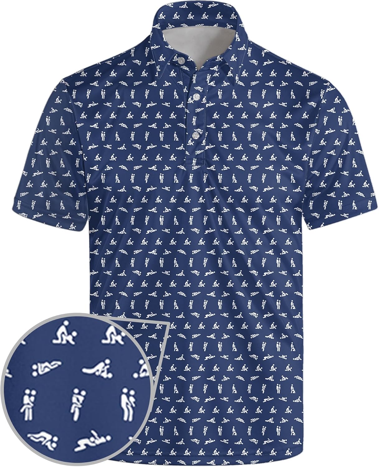 Men's Funny Print Golf Polo - Performance & Style