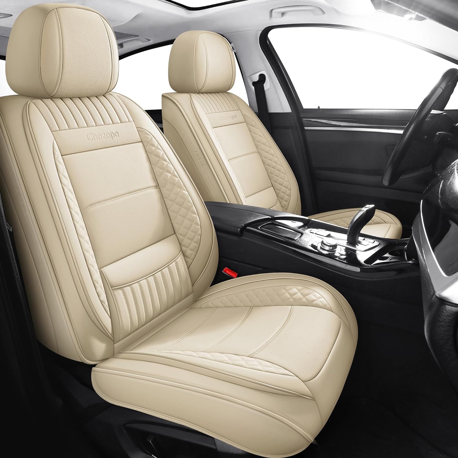 Chezope Full Set Leather Car Seat Covers for Ultimate Protection
