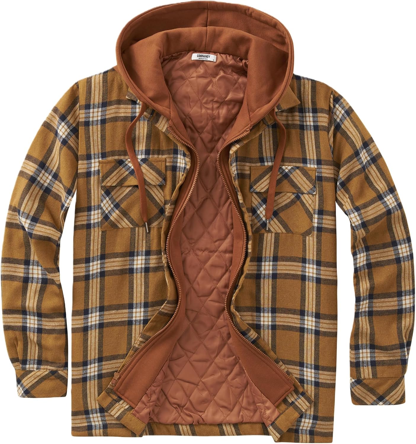 COOFANDY Men's Flannel Shirt Jacket for Warmth and Style