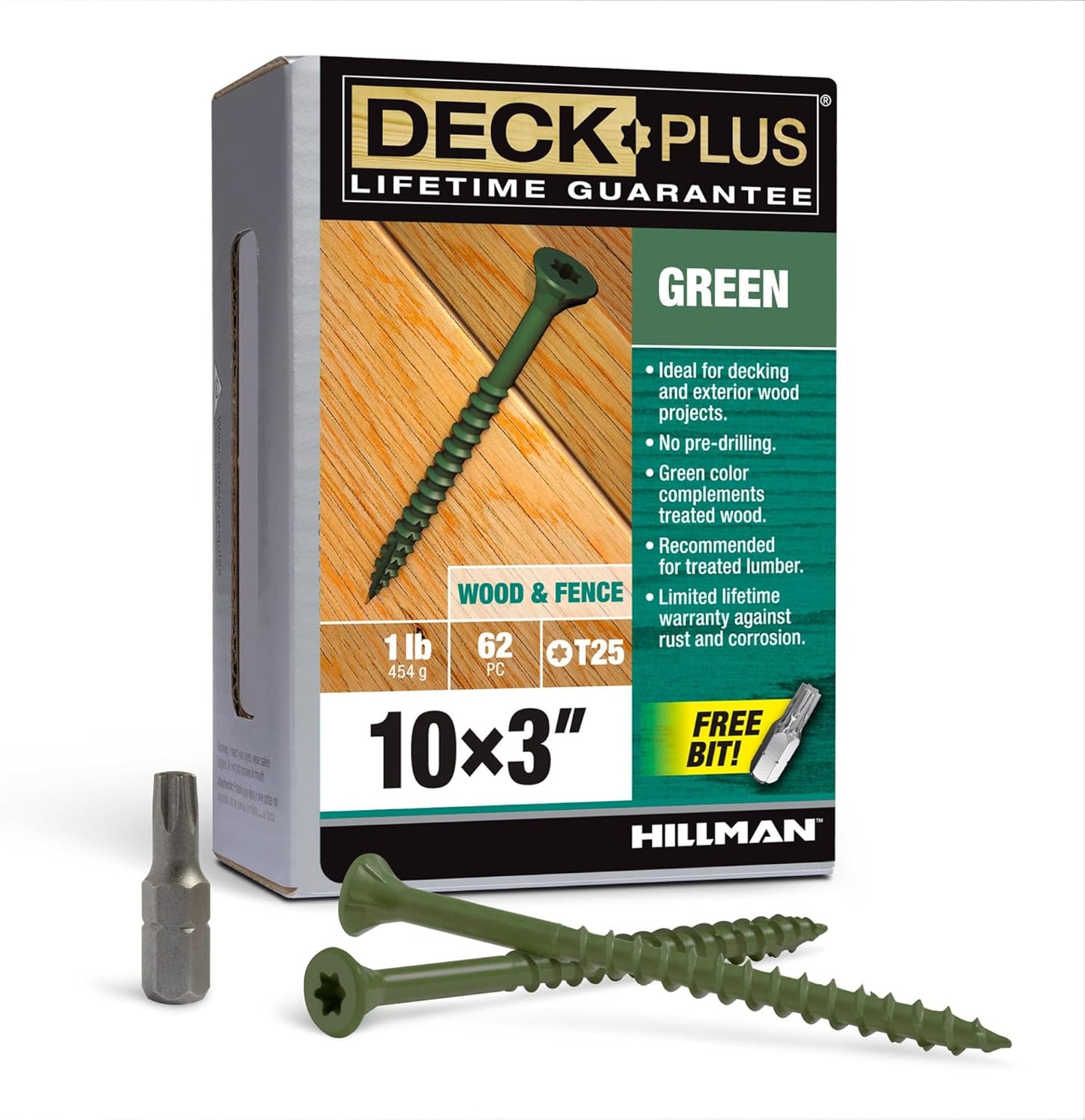 Deck Plus 3 Inch Epoxy Coated Exterior Wood Screws for Decking