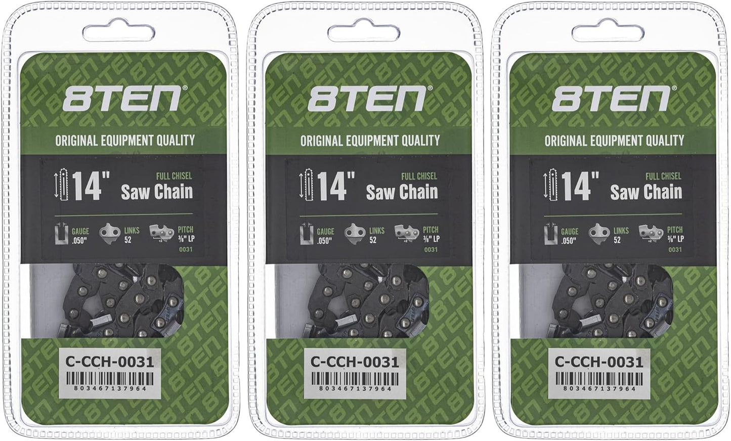 8TEN Full Chisel Chainsaw Chain 14 Inch for Husqvarna and Echo