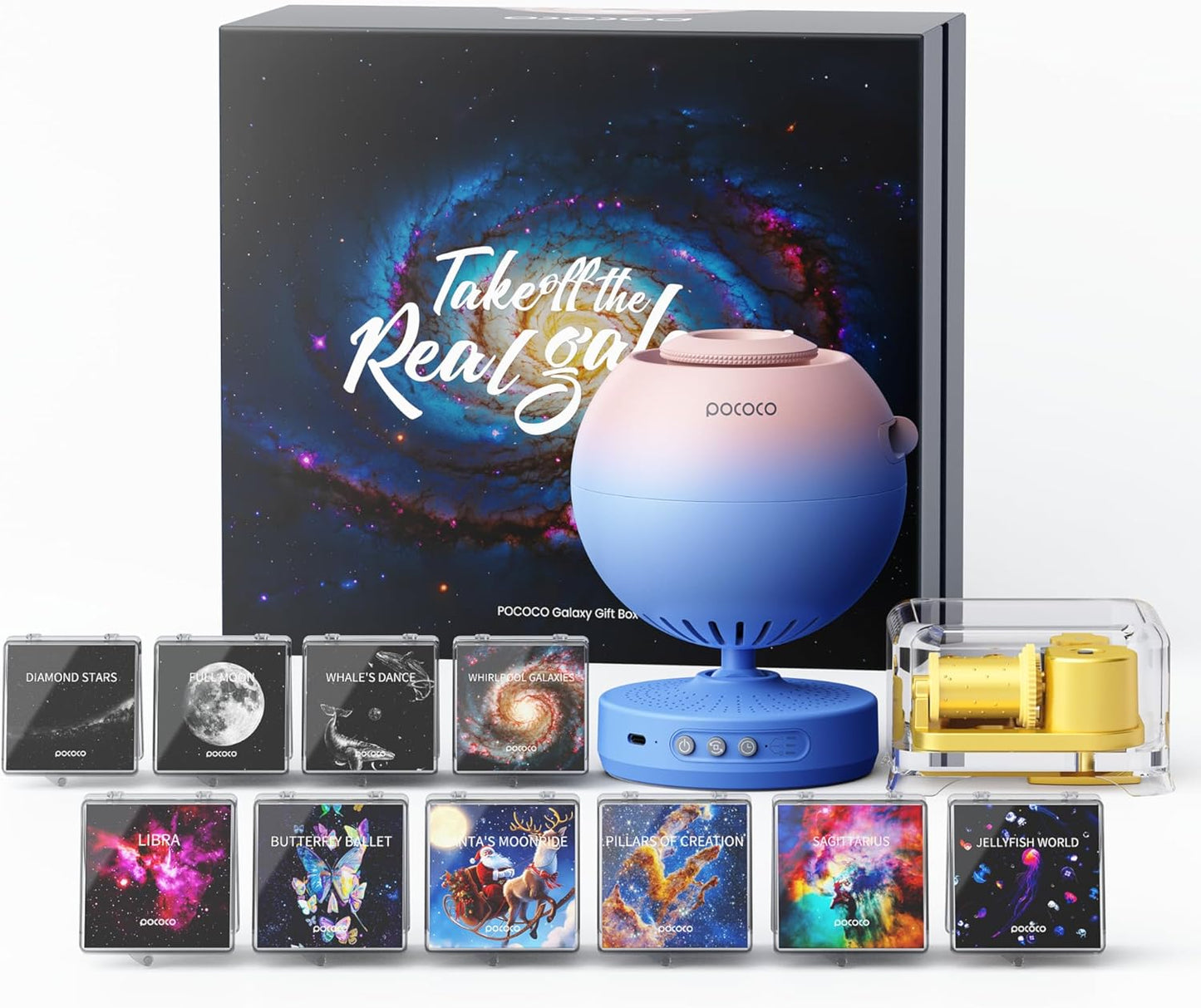 POCOCO Galaxy Star Projector: 10 Films & Music Box