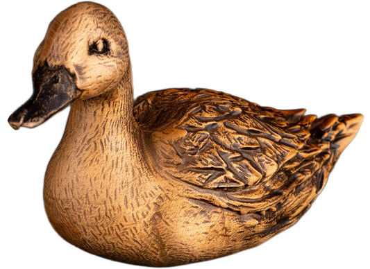 6.10in Wood Duck Figurine - Elegant Rustic Decor Accent