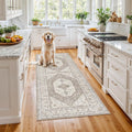 3x6 Washable Hallway Runner Rug - Low Pile Vintage Non-Slip
