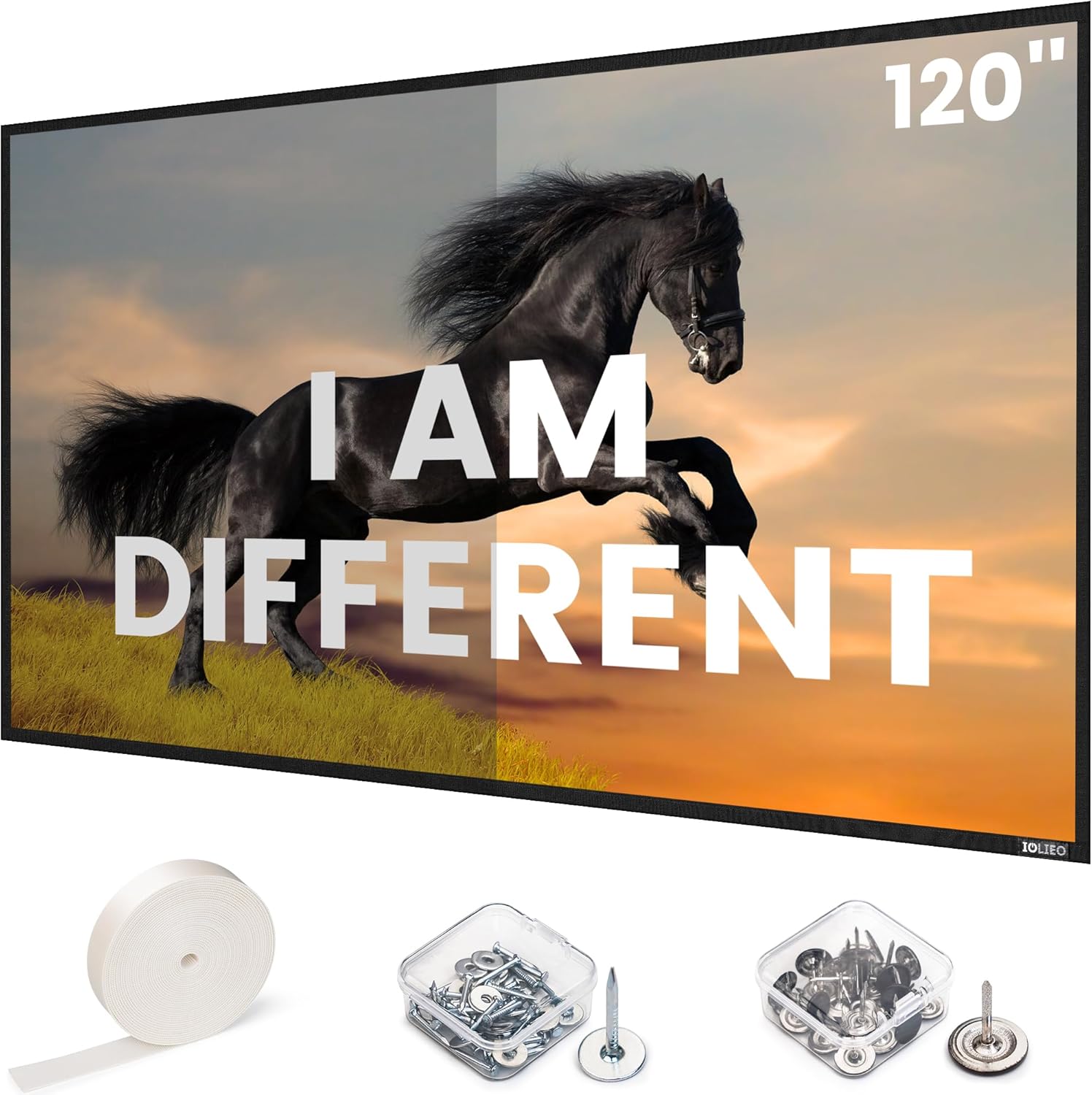 High Gain 120 Inch Projector Screen with 2.6X Brightness Boost
