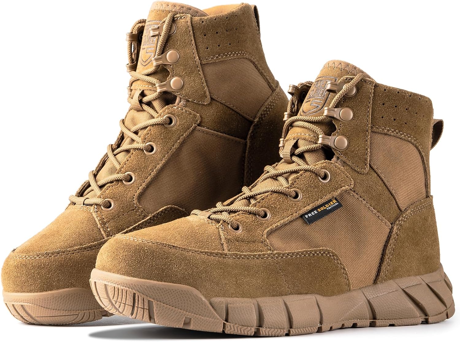 FREE SOLDIER Waterproof Hiking Work Boots for Men - Tactical Style