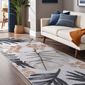 Floral Indoor Outdoor Runner Rug 2x7 - Washable Yellow Runner