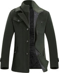APTRO Men's Pea Coat Wool Jacket Windbreaker Single Breasted Winter
