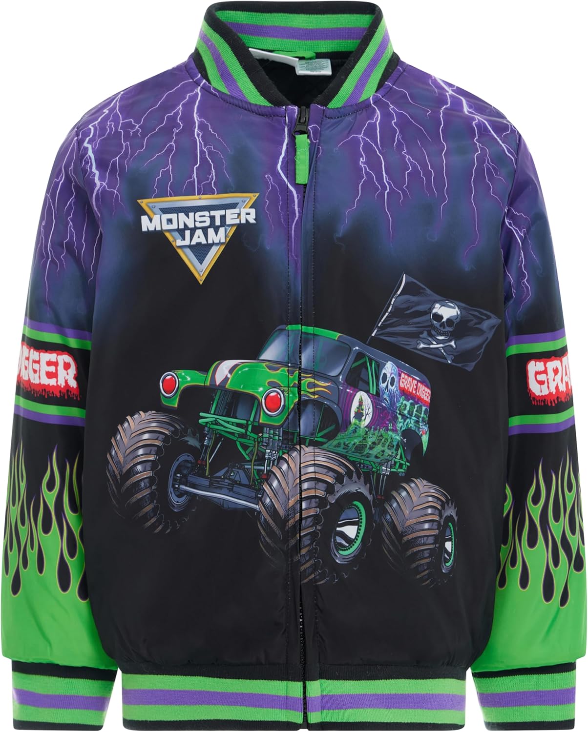 Monster Jam Varsity Bomber Jacket for Kids - Grave Digger Style