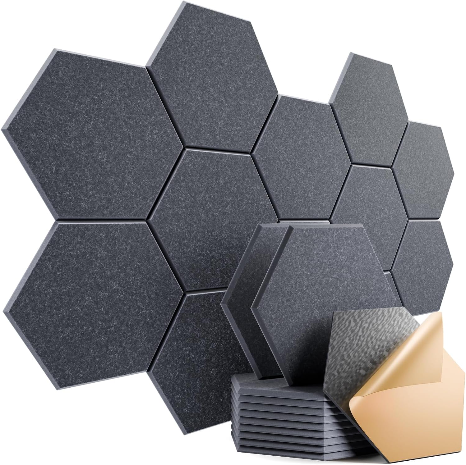 12 Pack Self-adhesive Acoustic Panels for Soundproofing