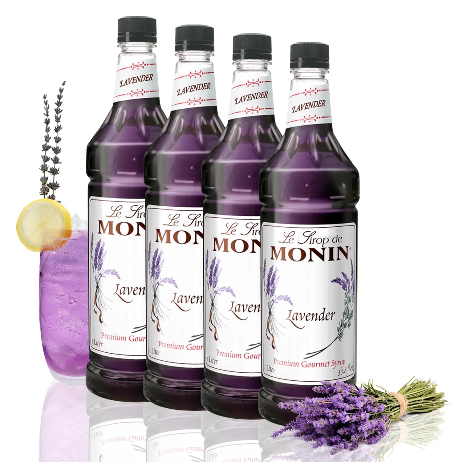 Monin Lavender Syrup for Cocktails, Lemonades, and Sodas