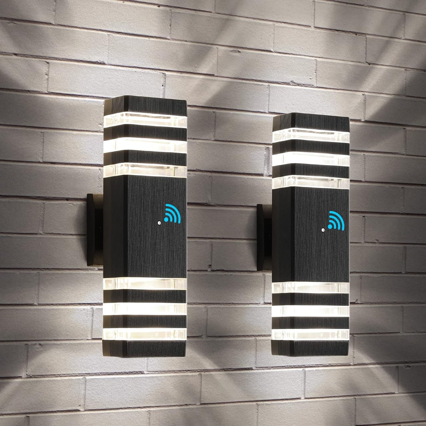 Dusk to Dawn Outdoor Wall Lights - Modern Matte Black Sconce