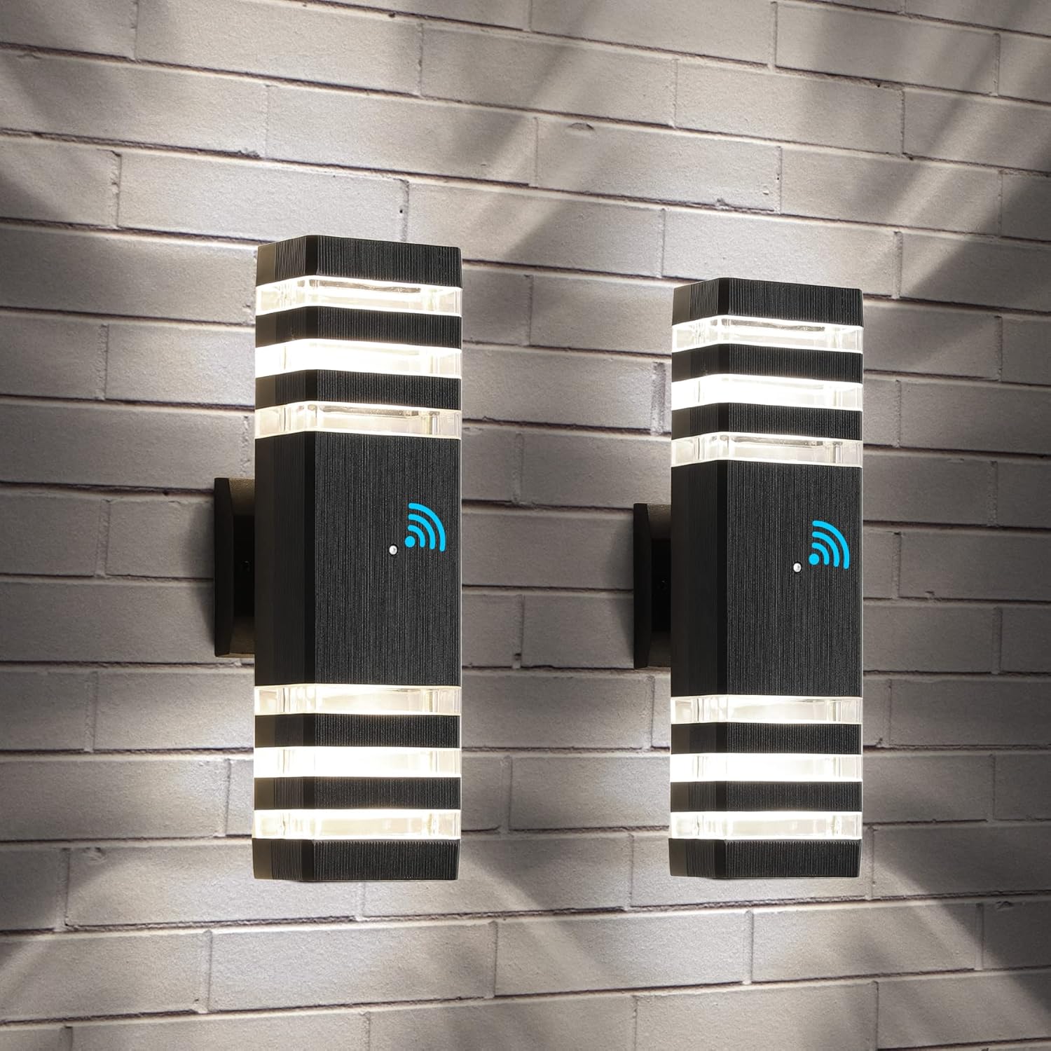 Dusk to Dawn Outdoor Wall Lights - Modern Matte Black Sconce