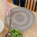 Grey Cloud Jute Woven Round Placemats Set of 6 for Dining