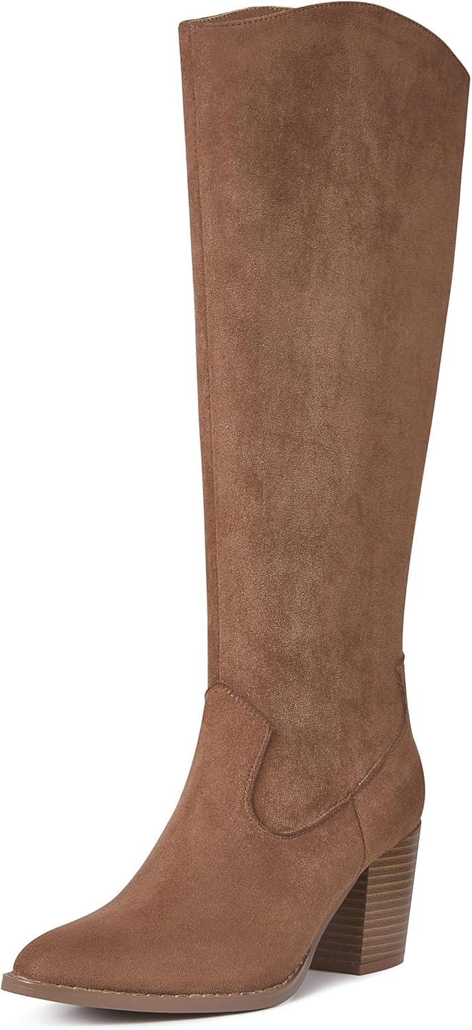 MeiLuSi Womens Knee High Boots with Chunky Heel for Fall