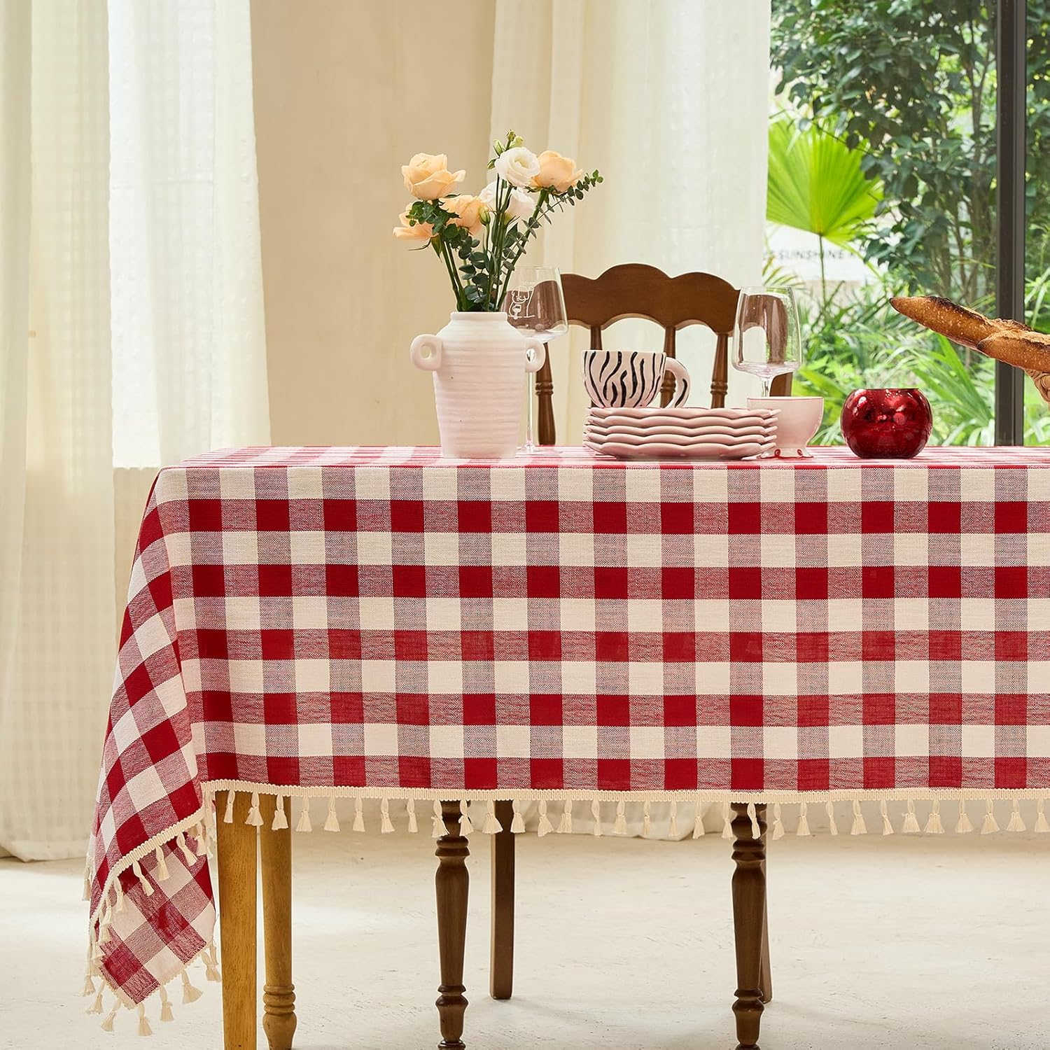 Buffalo Plaid Table Cloth for Rustic Dining Room Decor