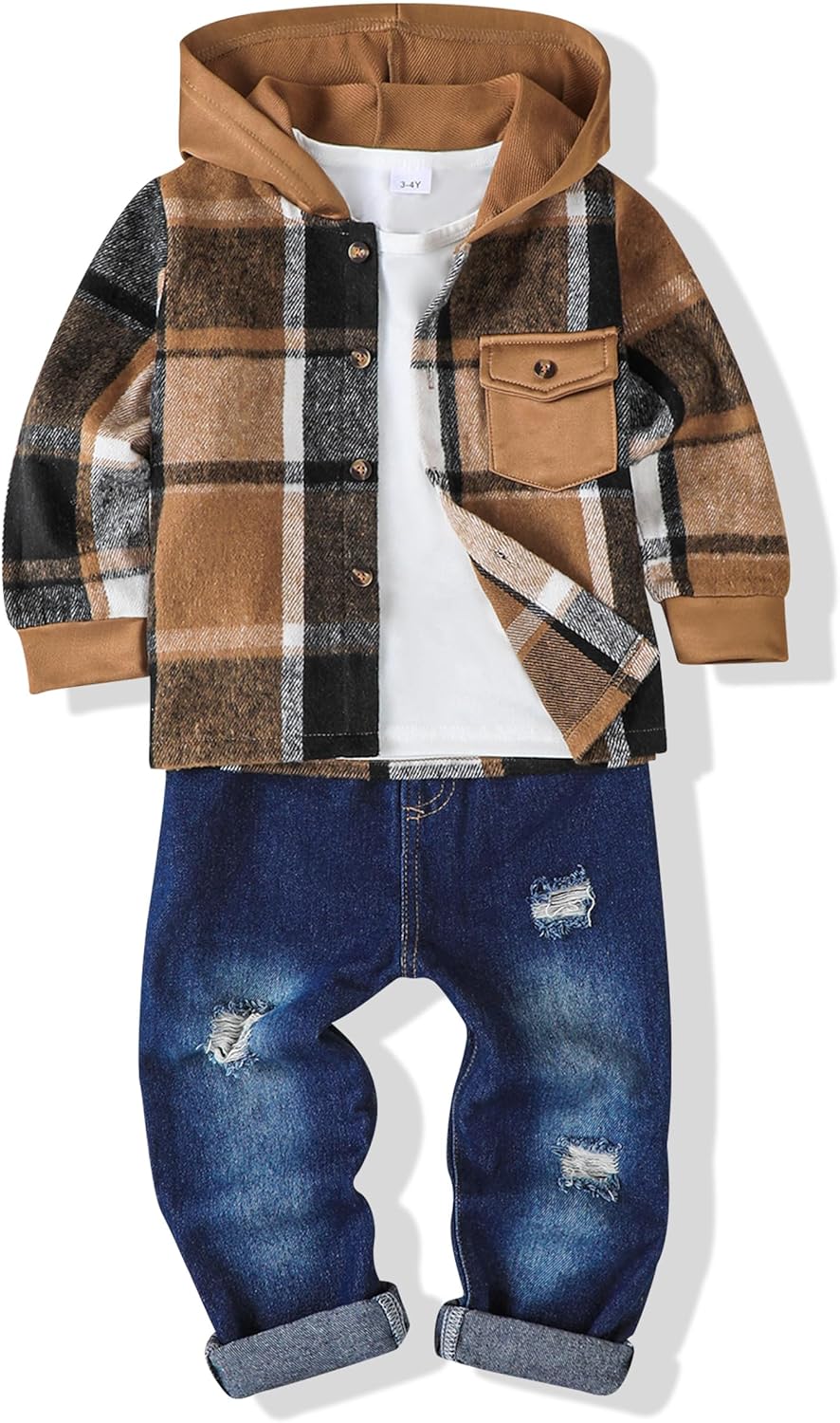 Stylish 3PCS Toddler Boy Clothes Winter Fall Outfits Set