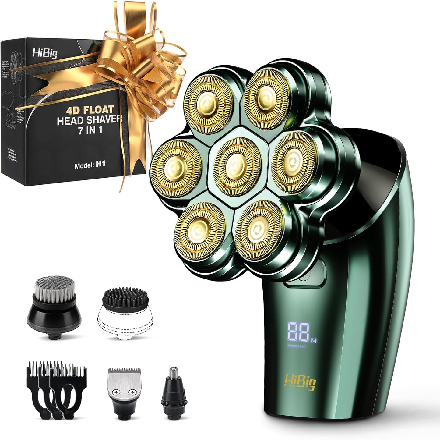 7D Arc Magnetic Electric Razor for Bald Men - 5-in-1 Grooming Kit