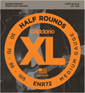 D'Addario XL Half Rounds Bass Strings ENR72 Long Scale Medium - Smooth