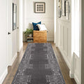 NICETOWN Grey Entryway Rug 2x8 Runner - Thin Washable Hallway Rug