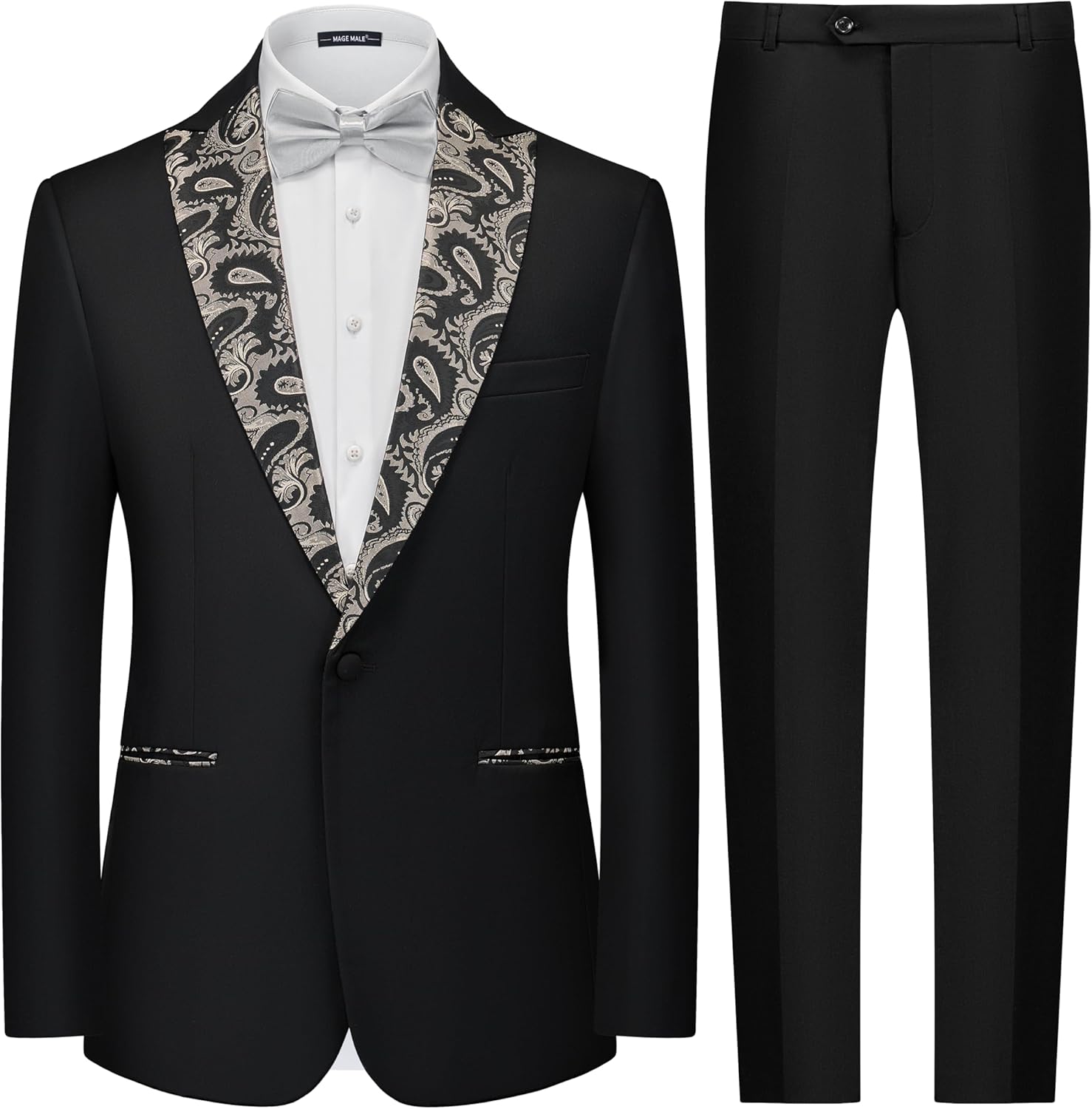 MAGE MALE Men's 2 Piece Suit for Weddings and Formal Events