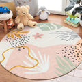 Lahome Pink Round Rugs 5Ft - Soft Non-Slip Area Rug for Home