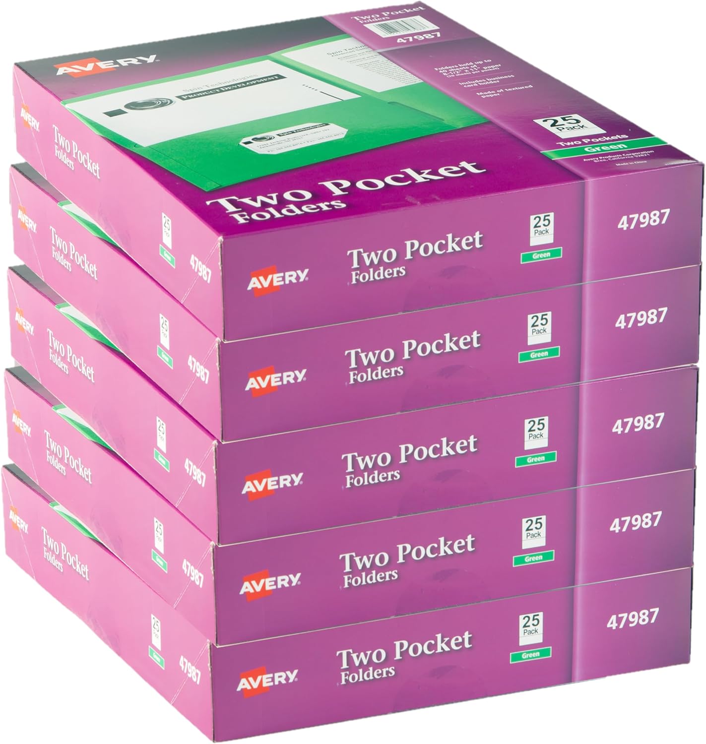 Avery Two Pocket Folders for Business Cards and Documents