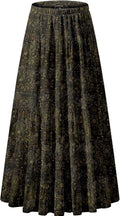 Chiffon Elastic High Waist Pleated A-Line Maxi Skirts for Women