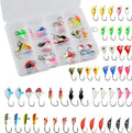 Ice Fishing Jigs Lures kit 48pcs - Luminous Winter Jigging Set