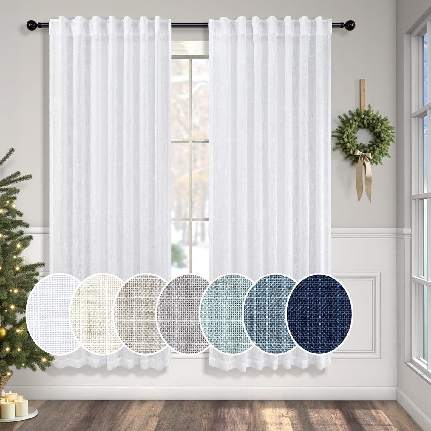 Elegant Pitalk White Boho Curtains for Modern Farmhouse Style