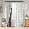 Sage Green 96 Inch Blackout Floral Curtains for Cozy Rooms