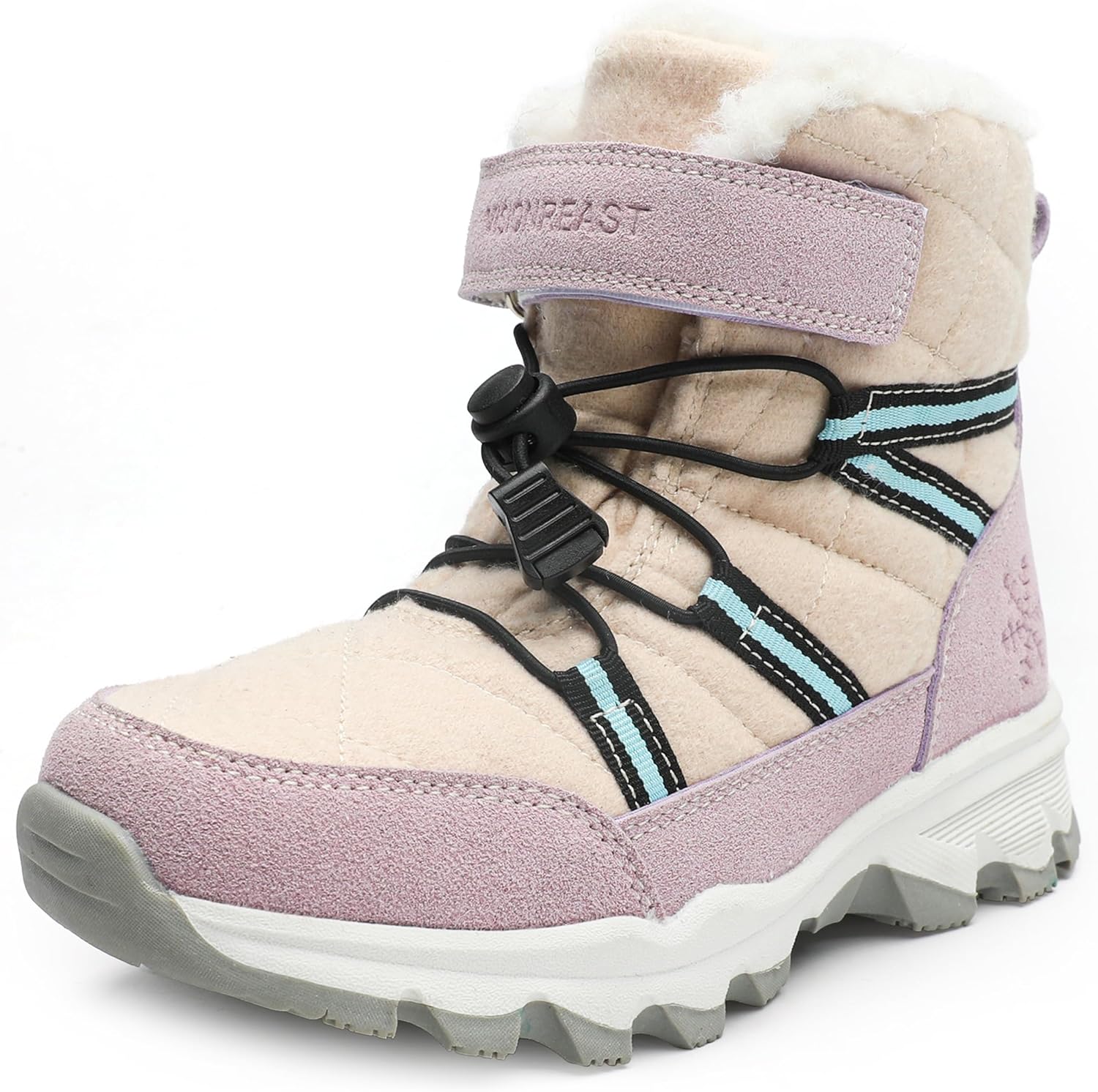 Visionreast Boys Girls Wool Lining Snow Boots for Winter Fun