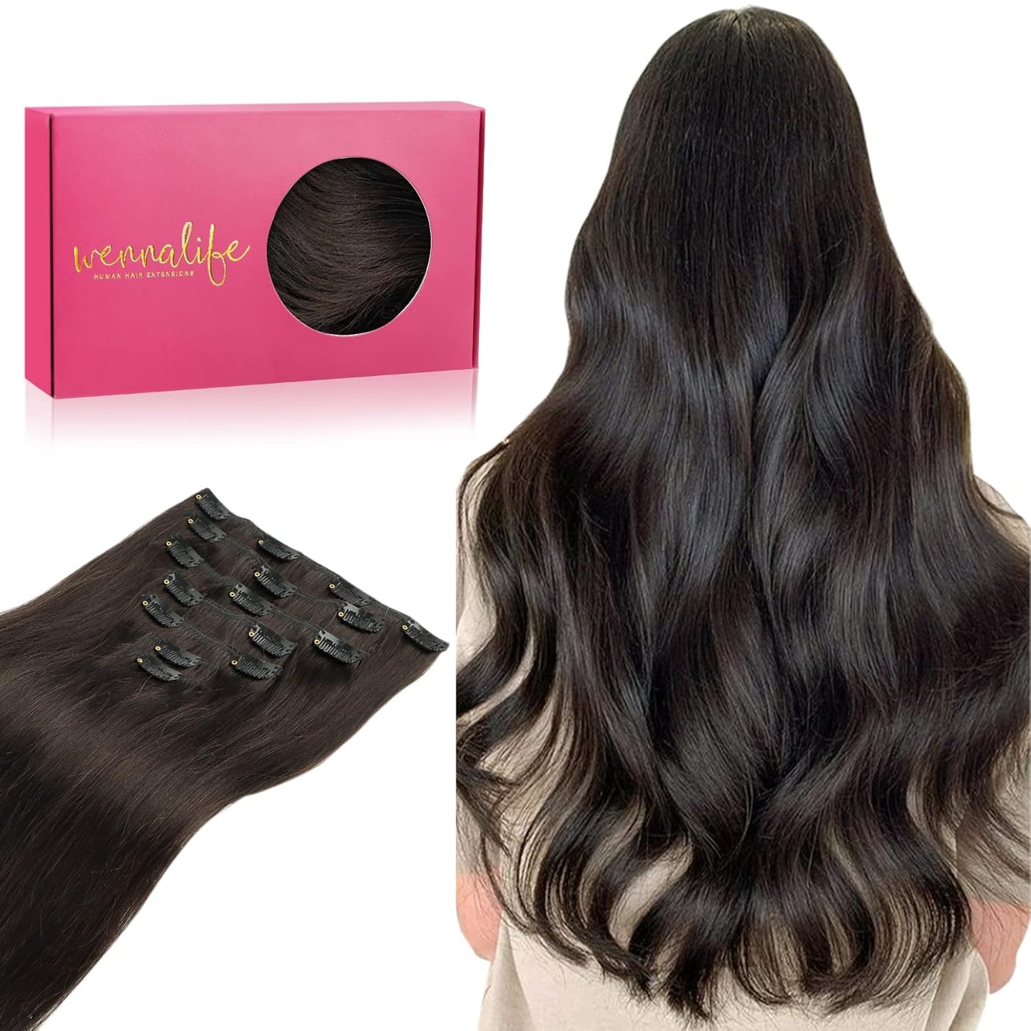 WENNALIFE Clip in Hair Extensions for Natural Volume and Length