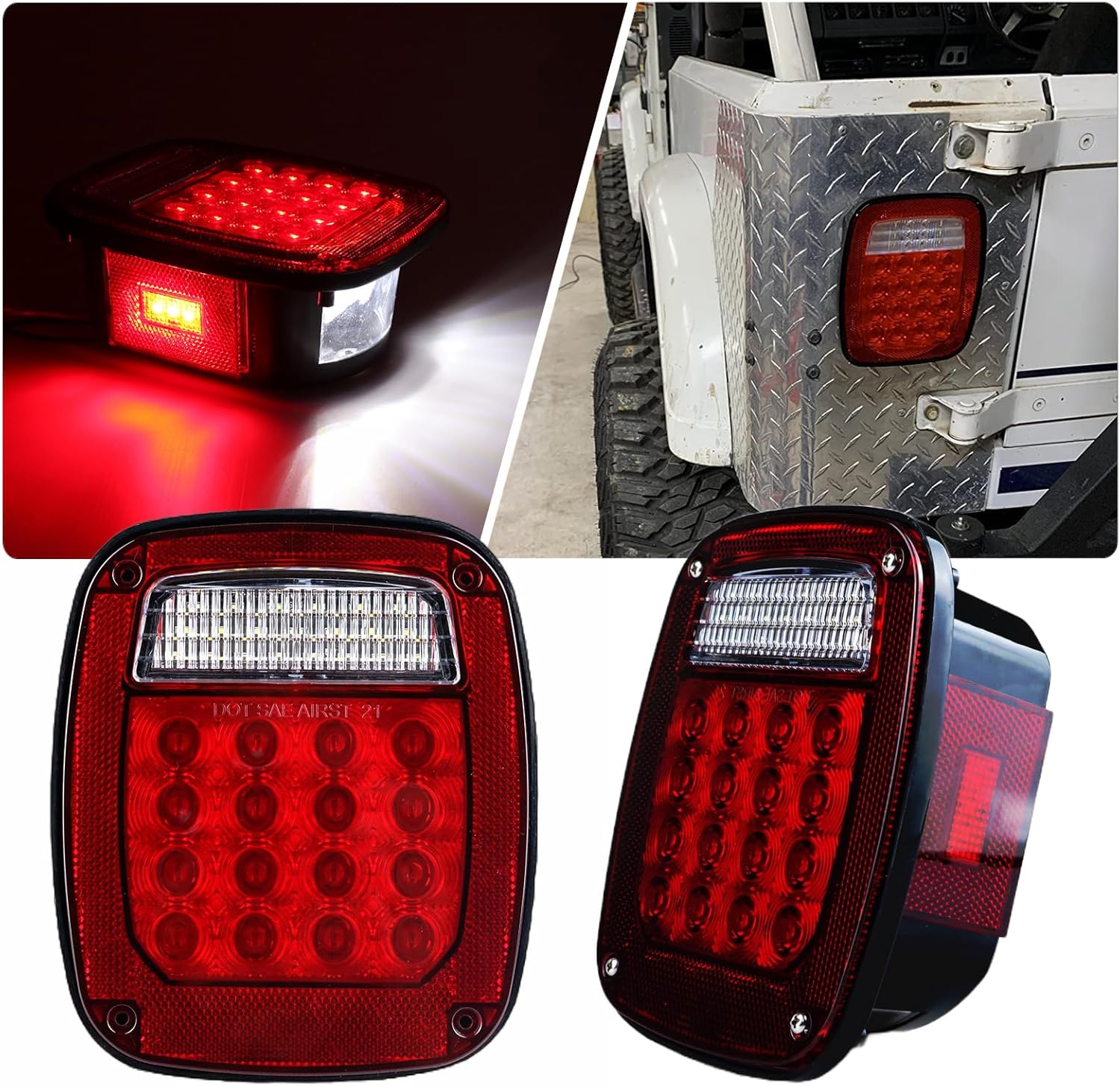 Tail Lights Assembly Replacement for 1979-2006 Wrangler Models