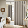 Linen 100% Blackout Insulated Patio Curtain 84in Long - Complete Dark