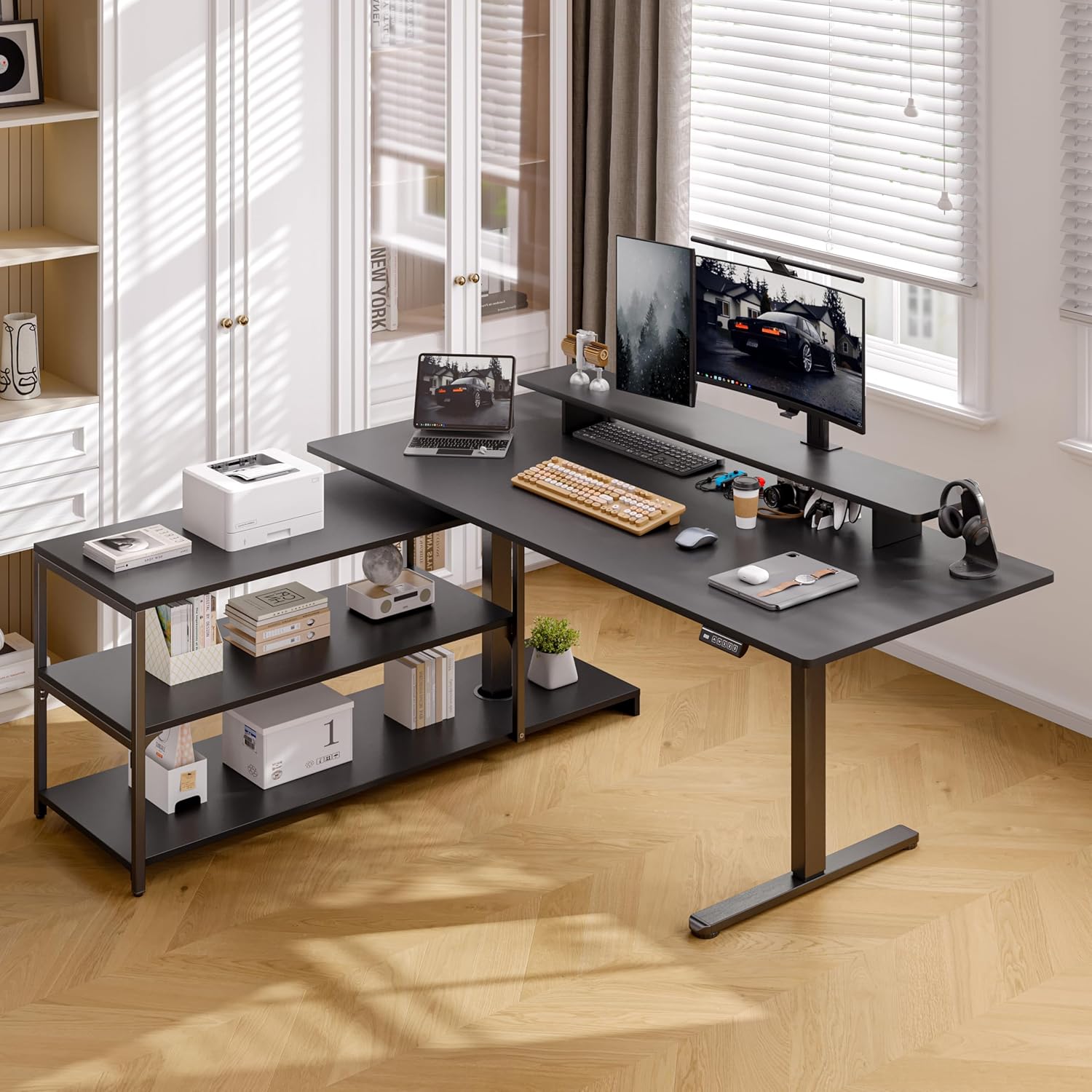 Electric L-Shaped Standing Desk - Adjustable Height - ONBRILL