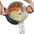Gotham Steel 5 Quart Stock Pot Multipurpose Pasta Pot - Easy Strain